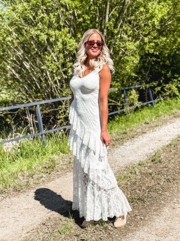 Robe longue Sally - Blanc