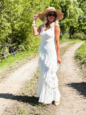 Robe longue Sally - Blanc