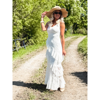 Robe longue Sally - Blanc