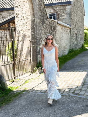 Robe longue Sally - Blanc