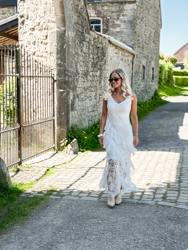 Robe longue Sally - Blanc