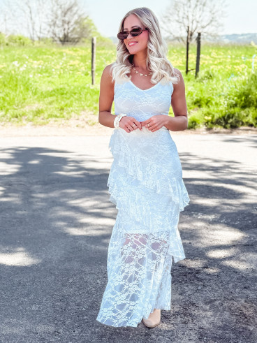 Robe longue Sally - Blanc