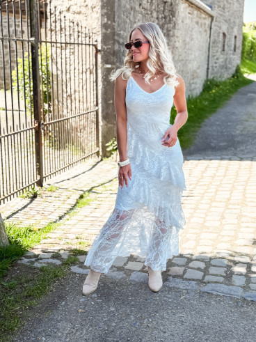 Robe longue Sally - Blanc
