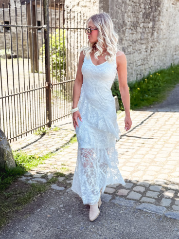 Robe longue Sally - Blanc