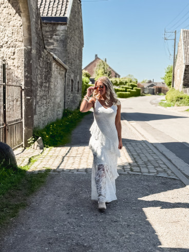 Robe longue Sally - Blanc