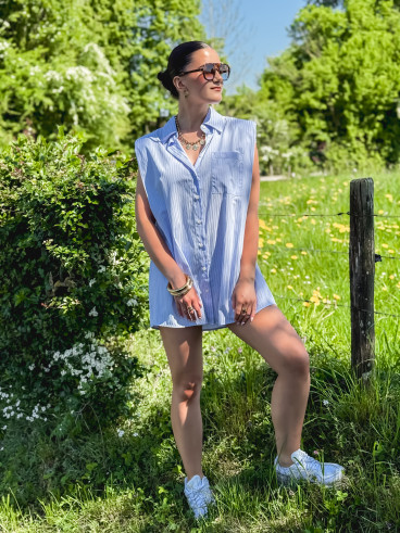 Chemise lignée Manuella - Bleu