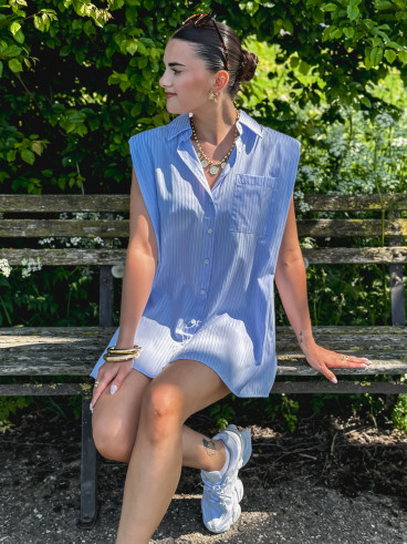 Chemise lignée Manuella - Bleu
