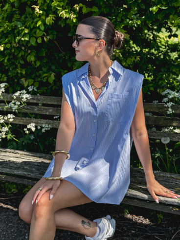 Chemise lignée Manuella - Bleu