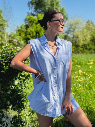 Chemise lignée Manuella - Bleu