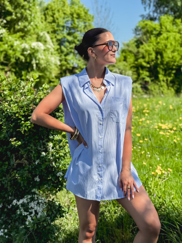 Chemise lignée Manuella - Bleu