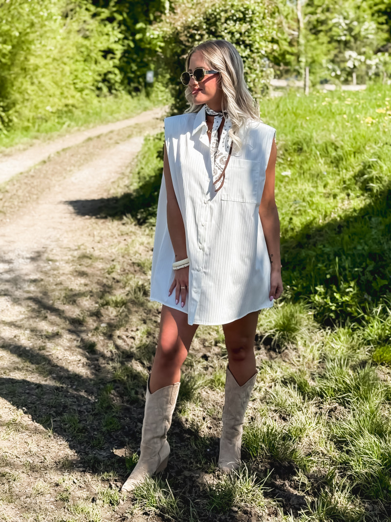 Chemise lignée Manuella - Blanc