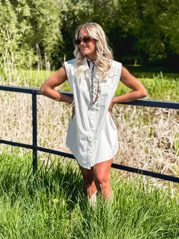 Chemise lignée Manuella - Blanc