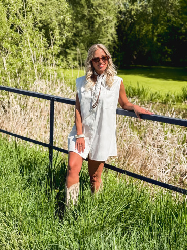 Chemise lignée Manuella - Blanc