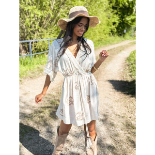 Robe courte en lin Malibu - Beige