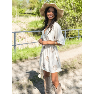 Robe courte en lin Malibu - Beige