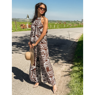 Pantalon à motifs Manon - Chocolat