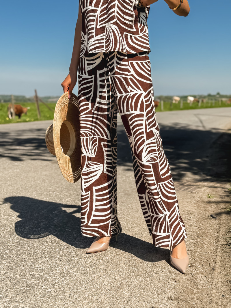 Pantalon à motifs Manon - Chocolat