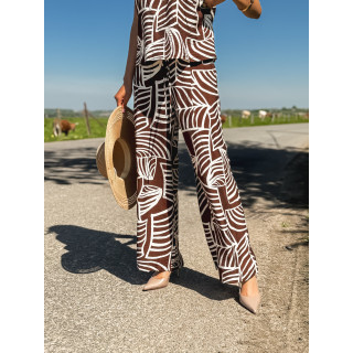 Pantalon à motifs Manon - Chocolat