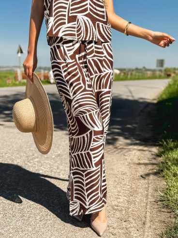 Pantalon à motifs Manon - Chocolat