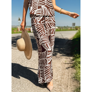 Pantalon à motifs Manon - Chocolat