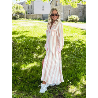 Robe longue lignée Maddalena - Rose