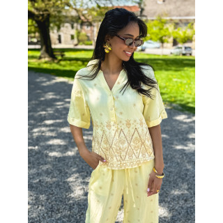 Chemise manches courtes Fiorella - Jaune