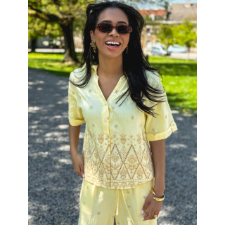 Chemise manches courtes Fiorella - Jaune
