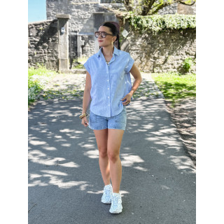 Chemise lignée Saria - Bleu/Blanc