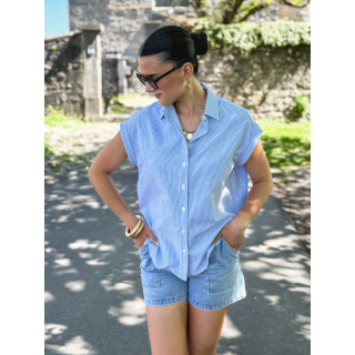 Chemise lignée Saria - Bleu/Blanc