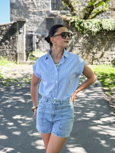 Short en jeans Estela - Bleu