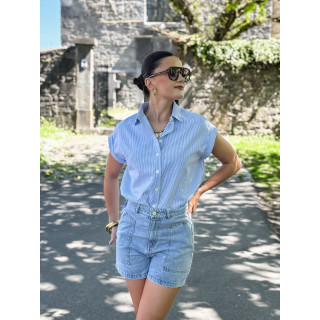 Short en jeans Estela - Bleu