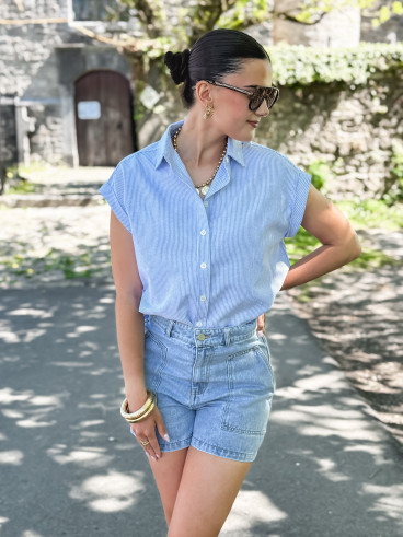 Short en jeans Estela - Bleu
