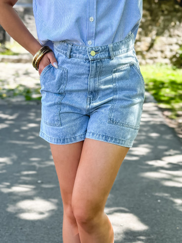 Short en jeans Estela - Bleu