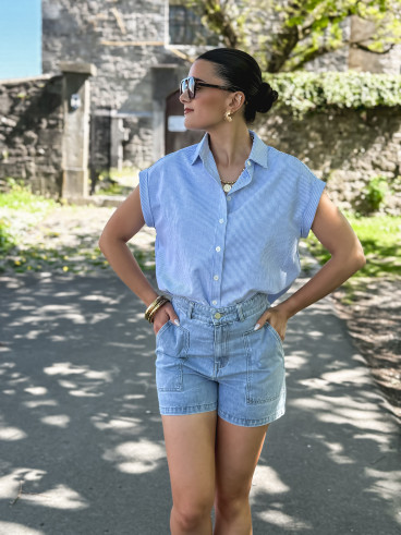 Short en jeans Estela - Bleu