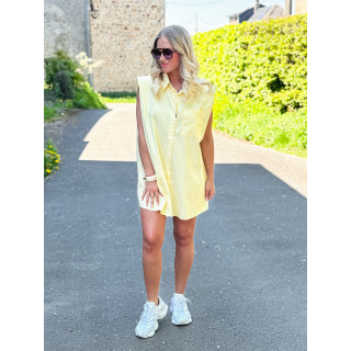 Chemise longue lignée Manuella - Jaune