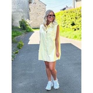 Chemise longue lignée Manuella - Jaune