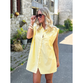 Chemise longue lignée Manuella - Jaune