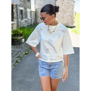 Short en jeans Estela - Bleu