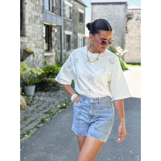 Short en jeans Estela - Bleu