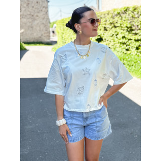 Short en jeans Estela - Bleu
