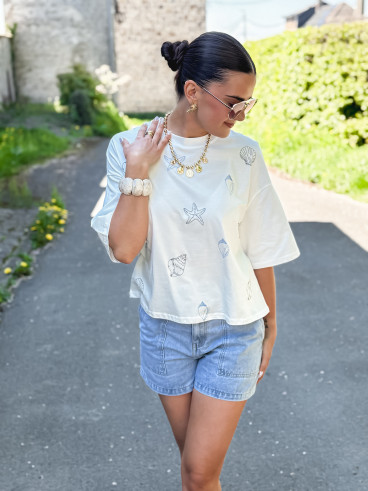 Short en jeans Estela - Bleu