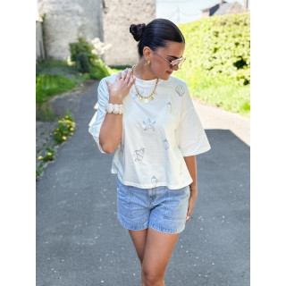Short en jeans Estela - Bleu