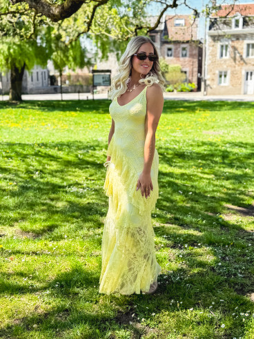 Robe en longue Sally - Jaune