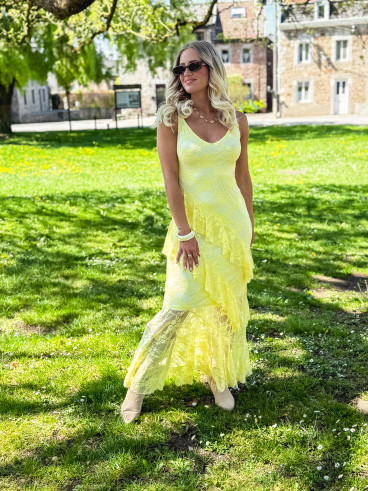 Robe en longue Sally - Jaune