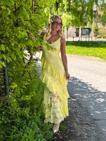 Robe en longue Sally - Jaune