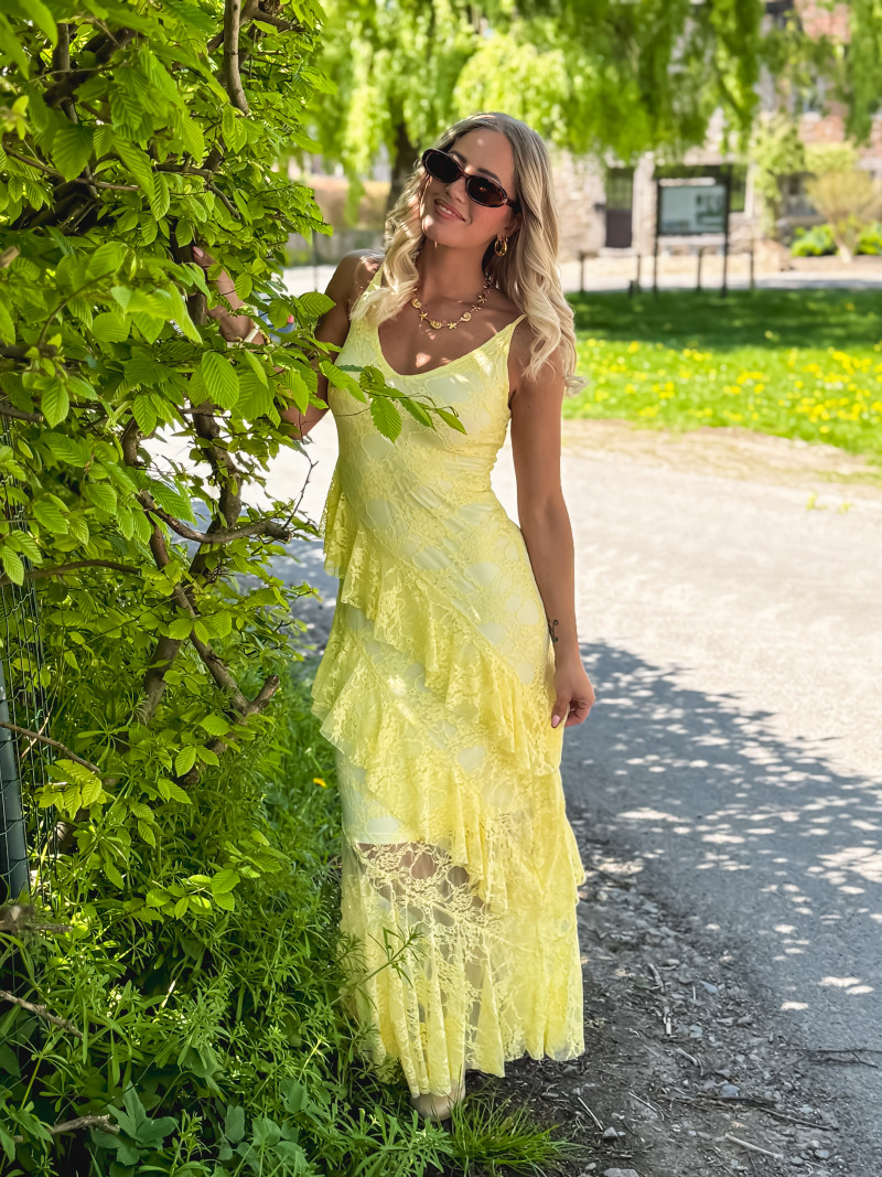 Robe en longue Sally - Jaune