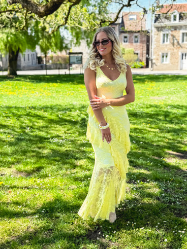 Robe en longue Sally - Jaune