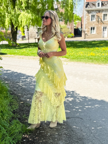 Robe en longue Sally - Jaune
