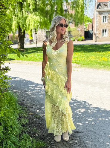 Robe en longue Sally - Jaune