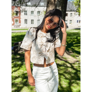 Blouse à fleurs Dynastie - Beige